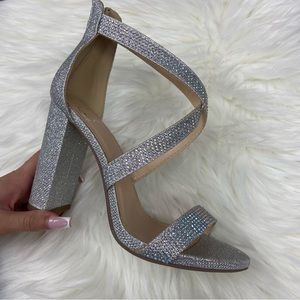Silver Rhinestone Heels